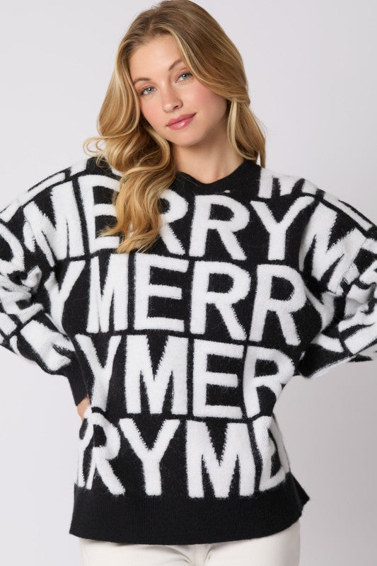 Black & White MERRY Sweater