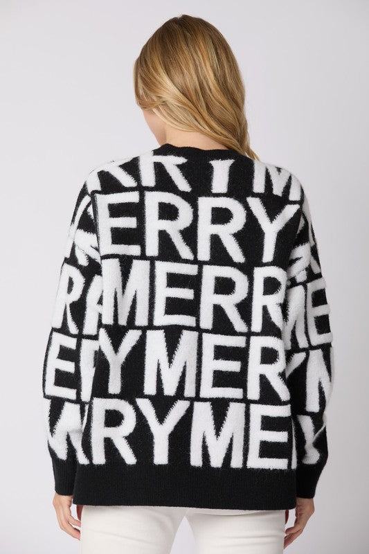 Black & White MERRY Sweater