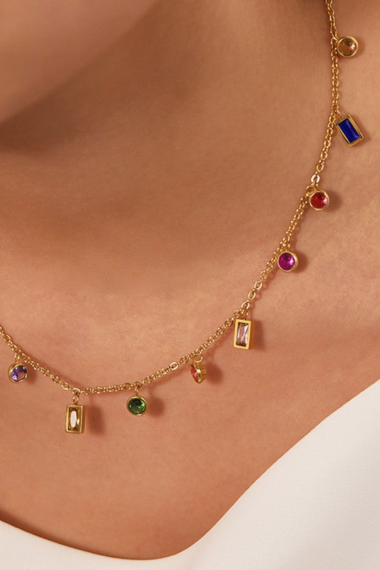 Dainty Colorful Charm Necklace