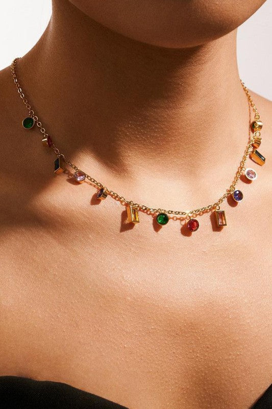 Dainty Colorful Charm Necklace