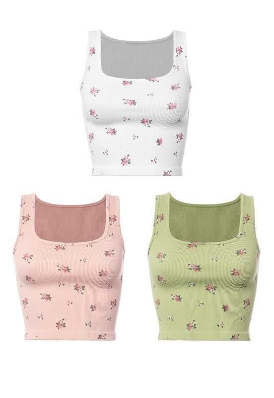 Fancy Flower Crop Tanks