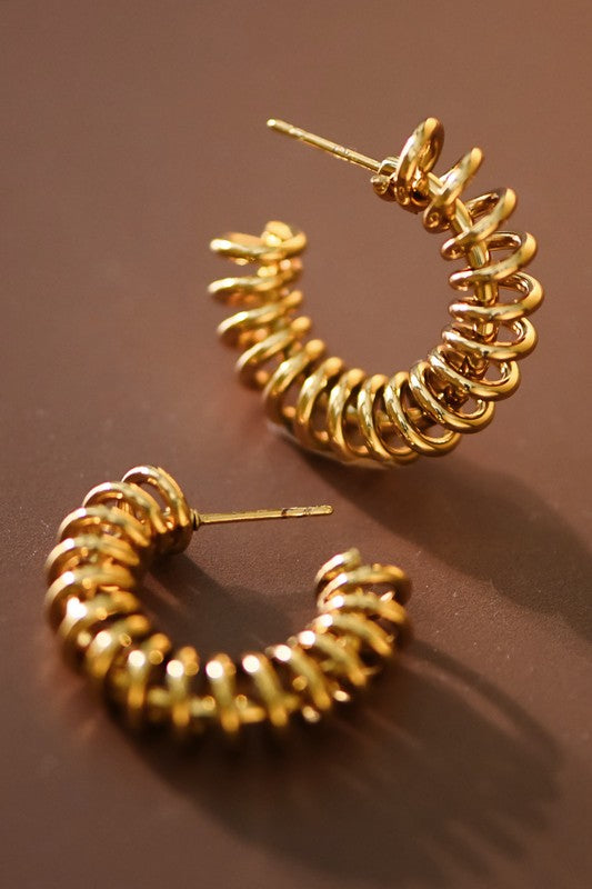 Gold Coil Hoops