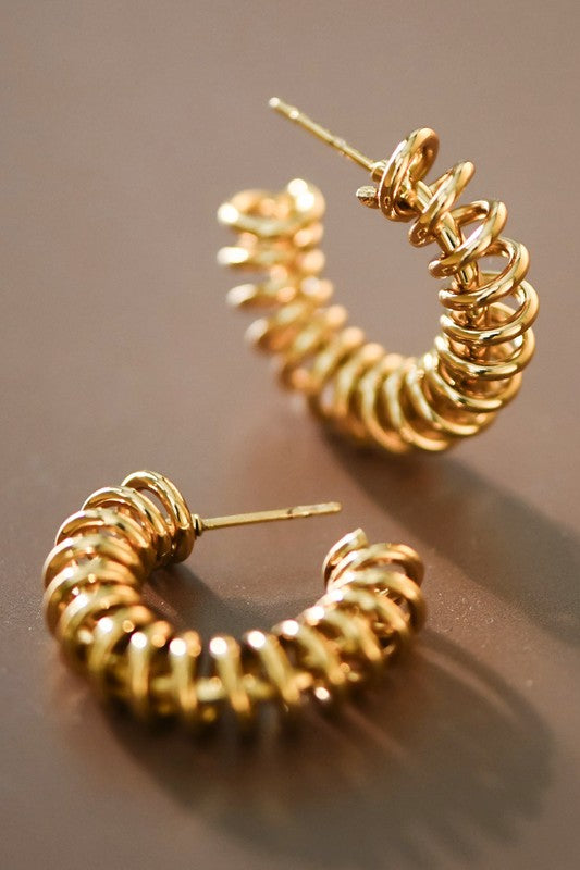 Gold Coil Hoops