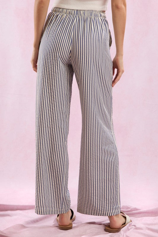 Navy Signature Stripe Easy Pants