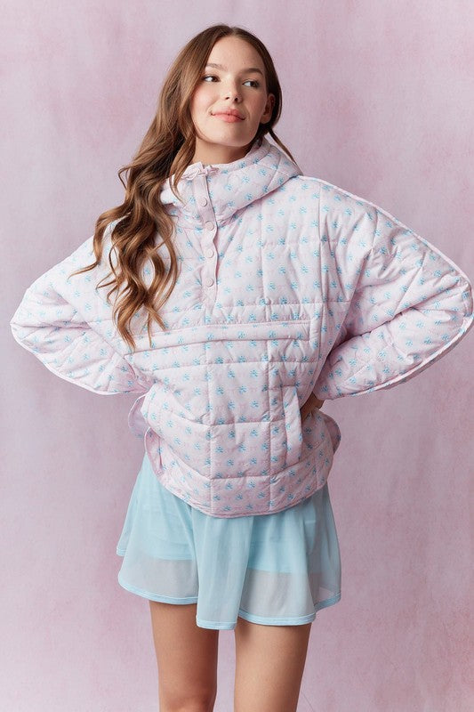 Dora Printed Pullover Puffer Jacket