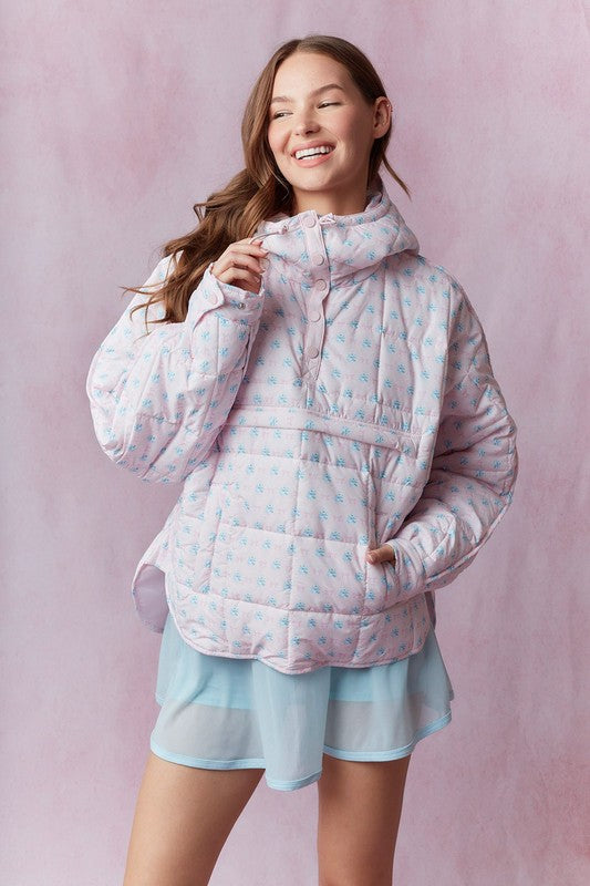 Dora Printed Pullover Puffer Jacket