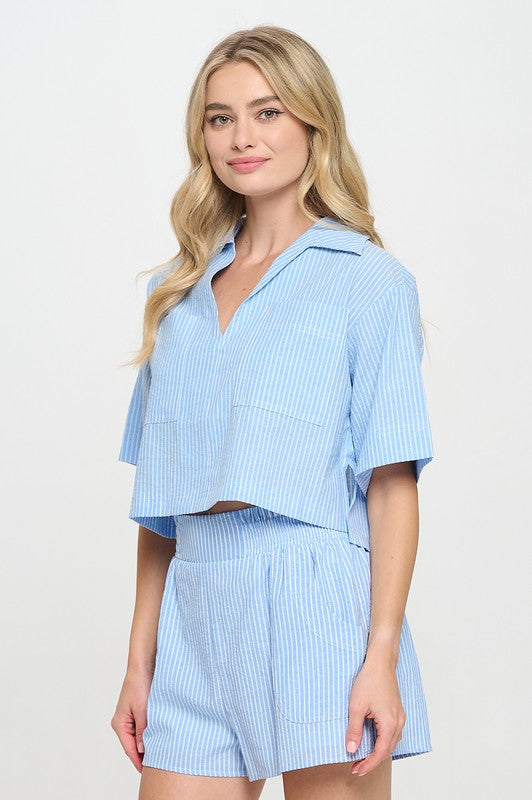 Cerulean Stripe Top