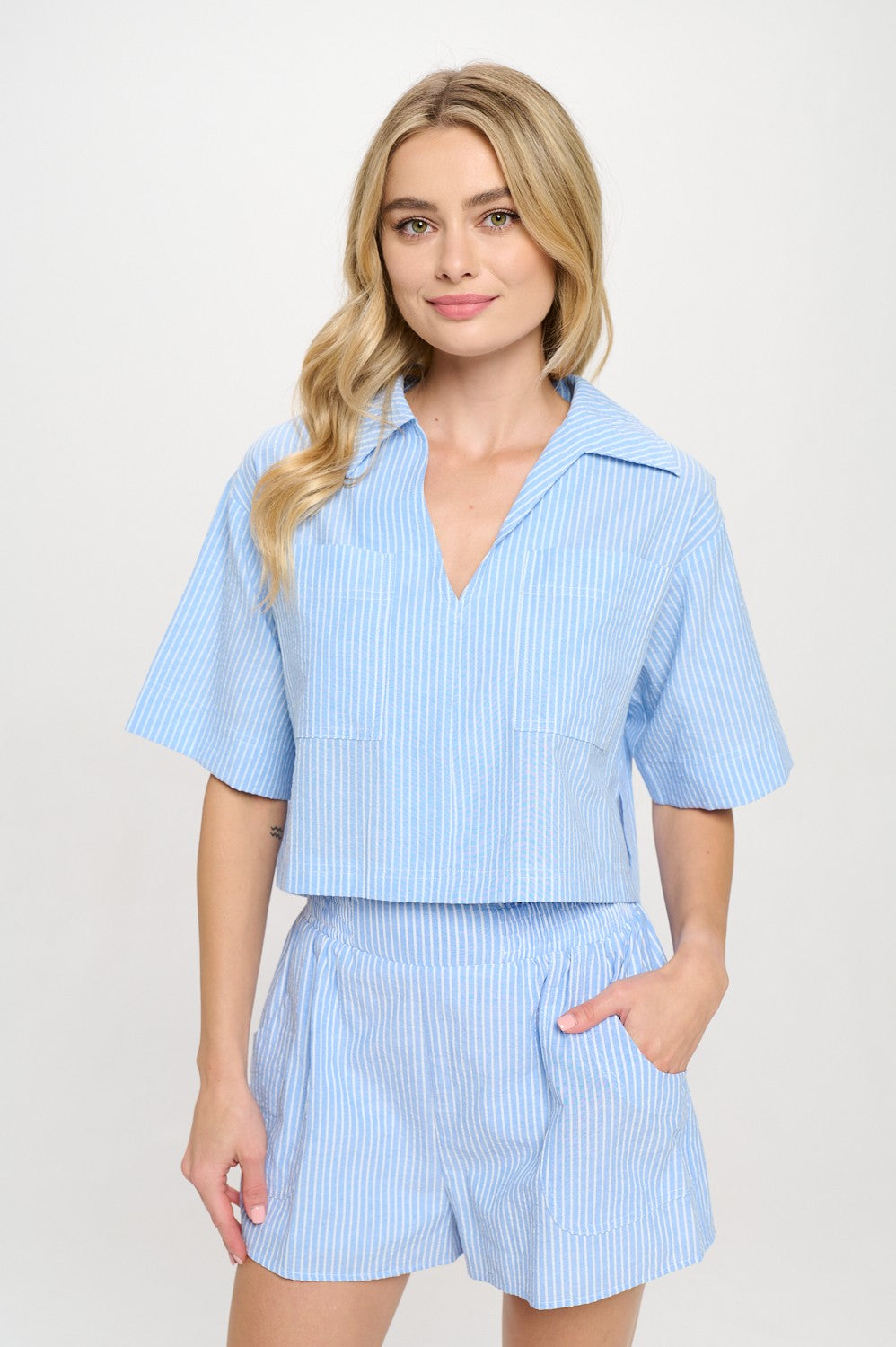 Cerulean Stripe Top