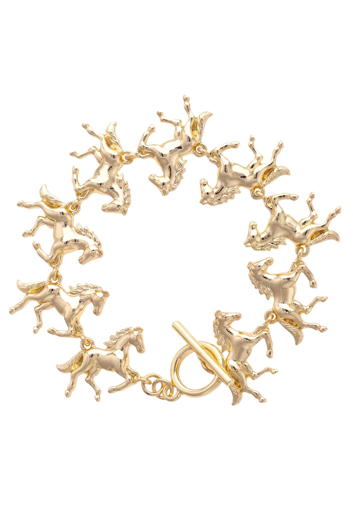 Stallion Herd Toggle Bracelet in Shiny Gold