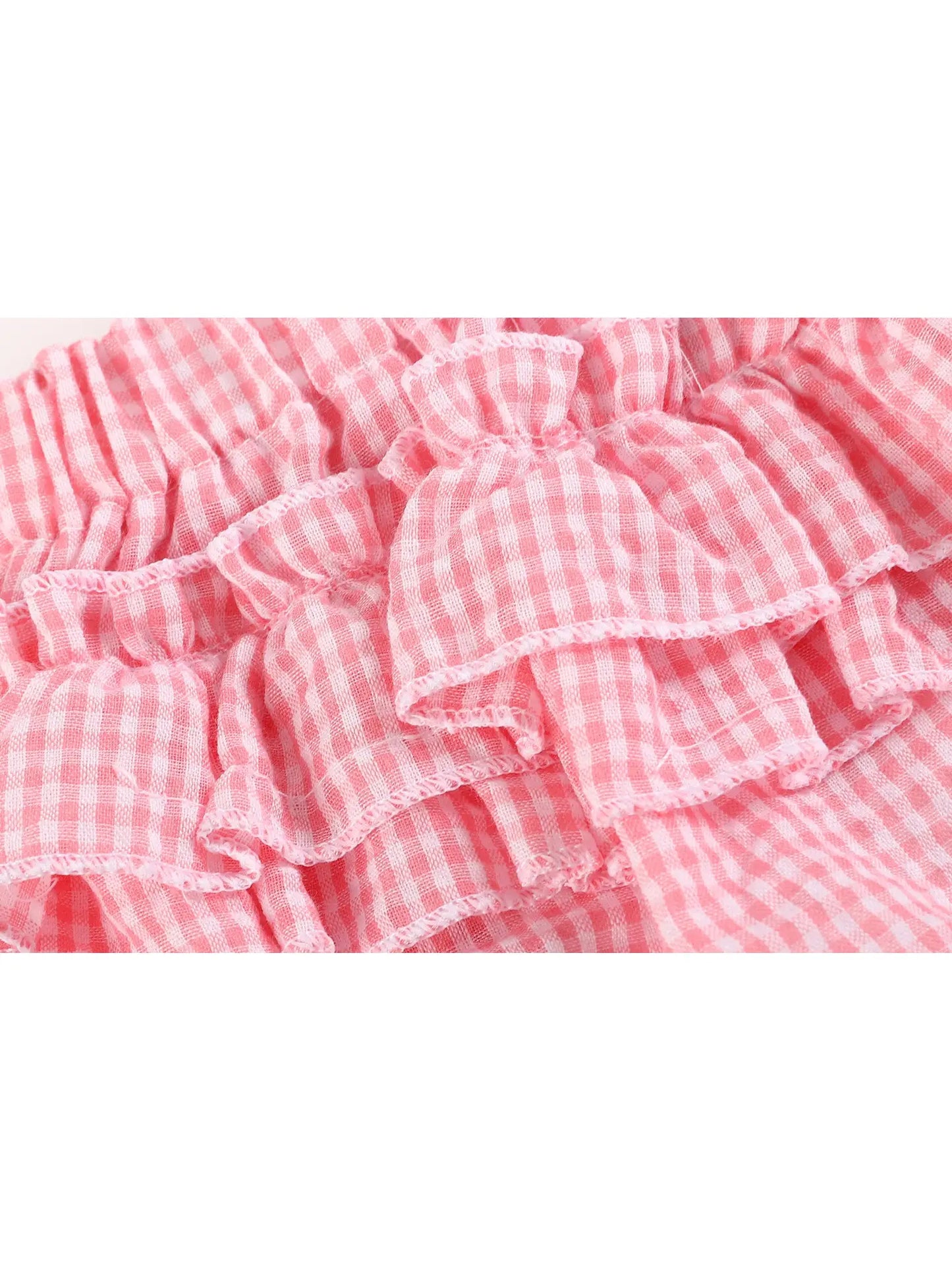 Pink Seersucker Cotton Baby Bloomers