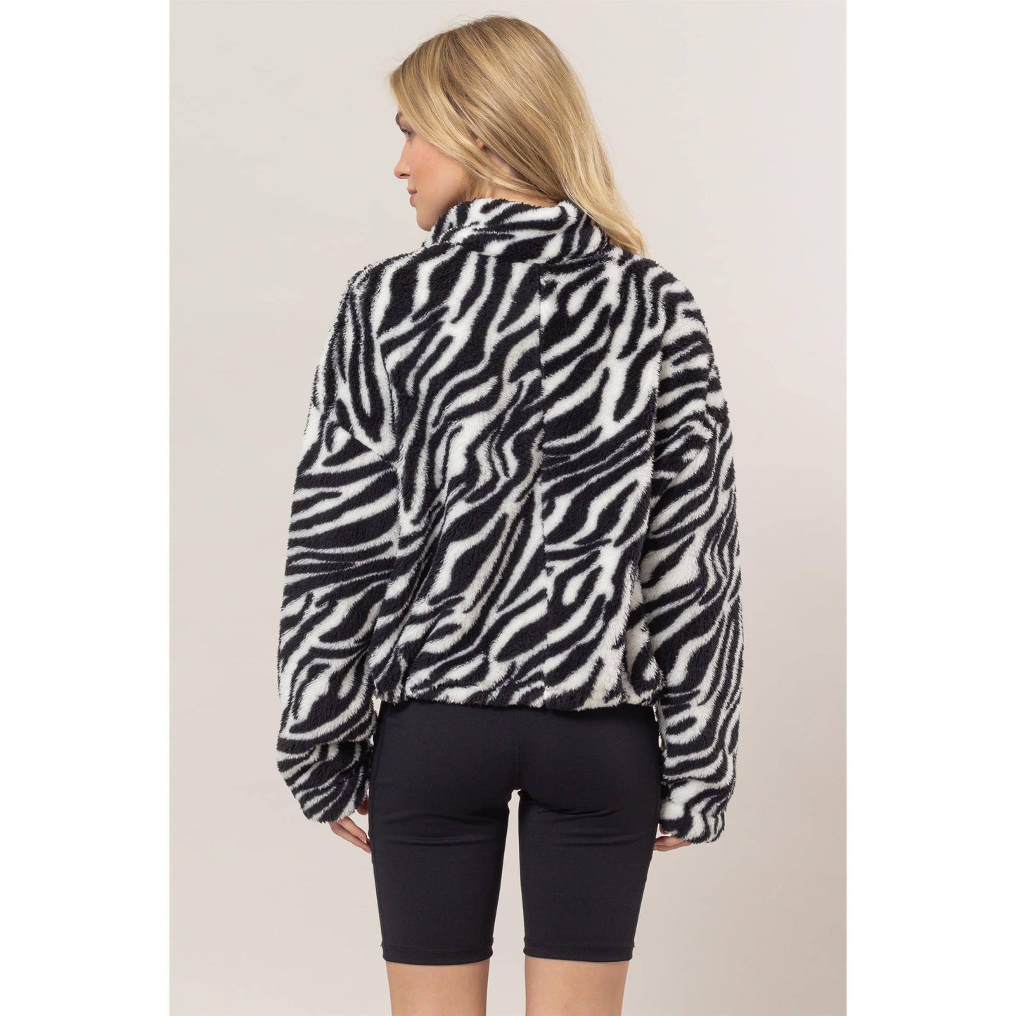 Zebra Sherpa Half-Zip Pullover