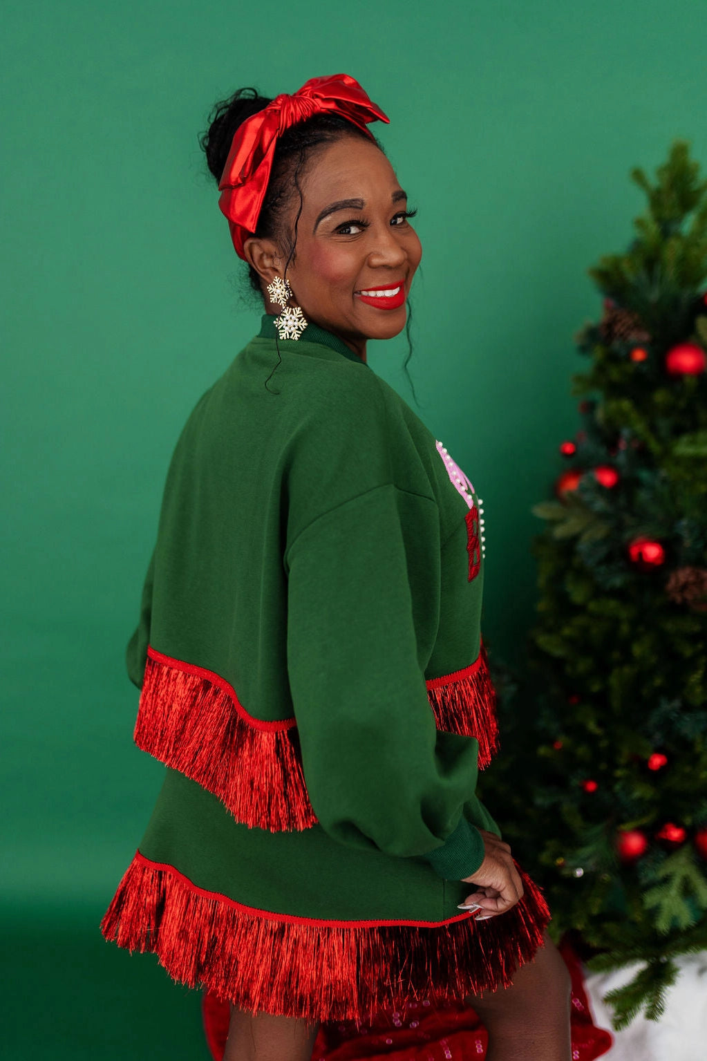 Merry & Bright Tinsel Fringe Sweatshirt