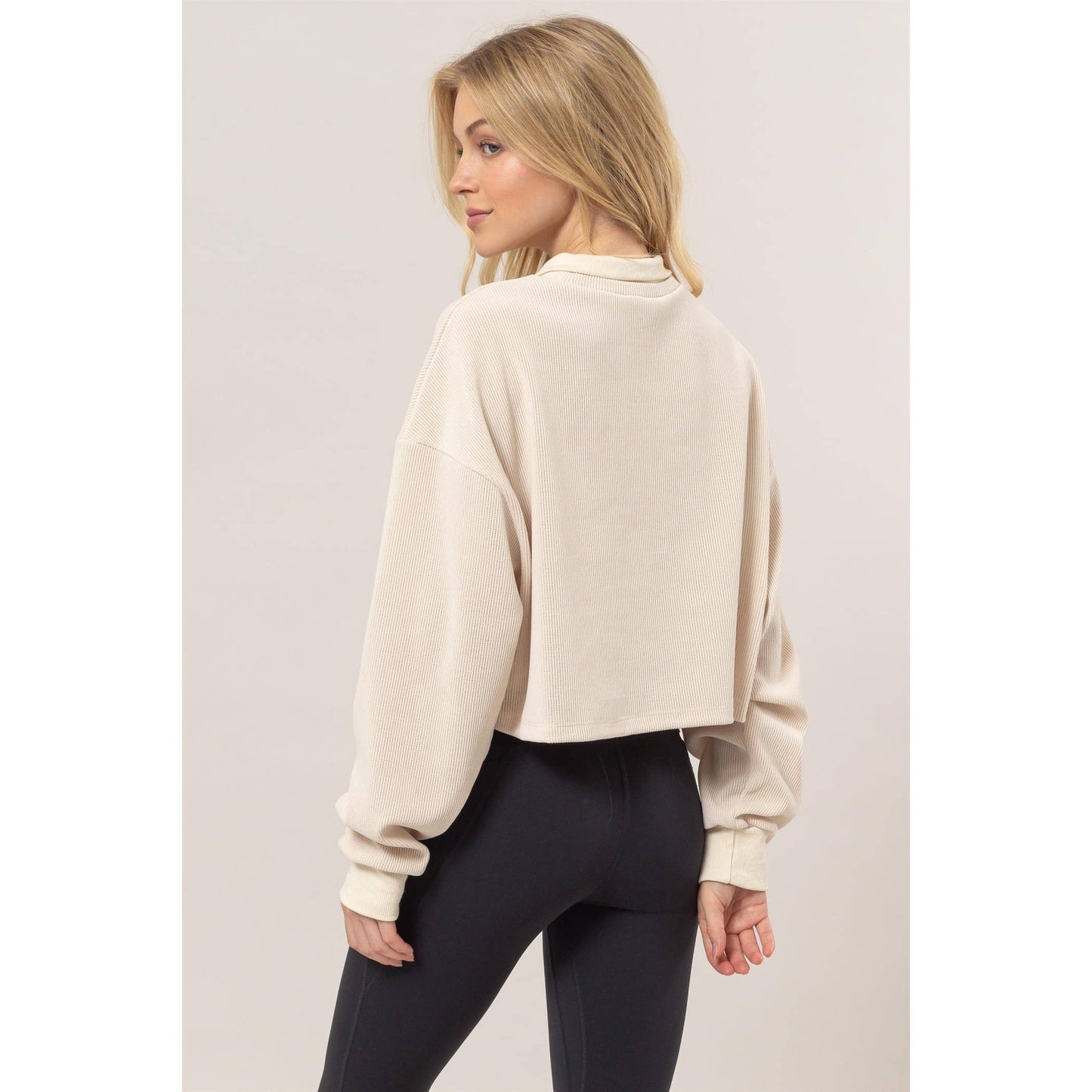 Collared Rib Knit Top