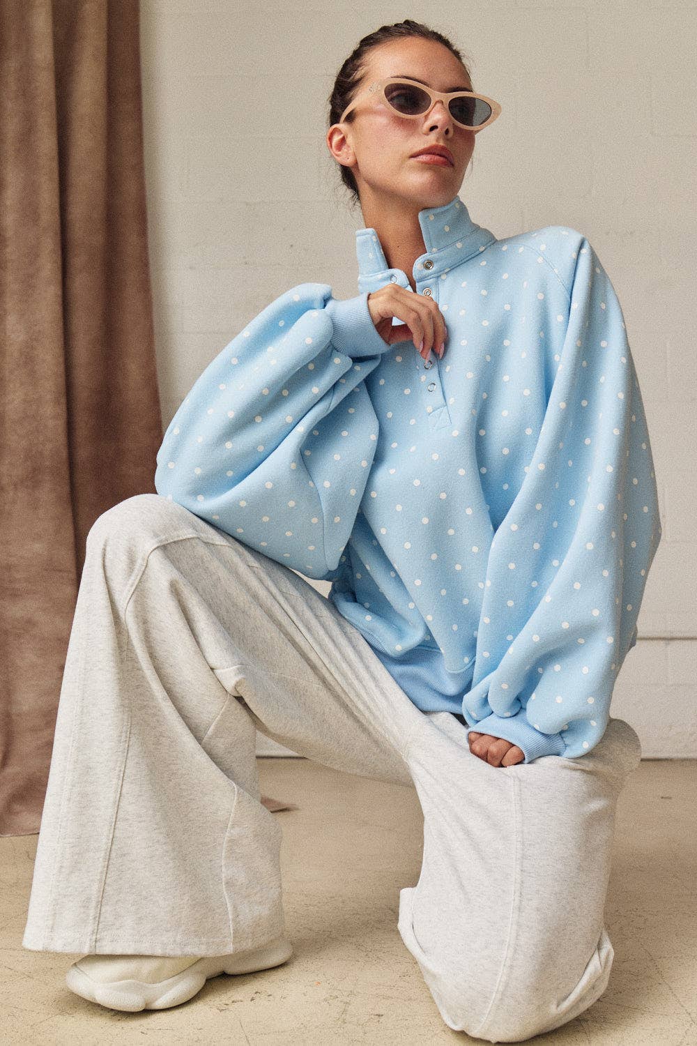 Piper Polka Dot Snap Button Pullover