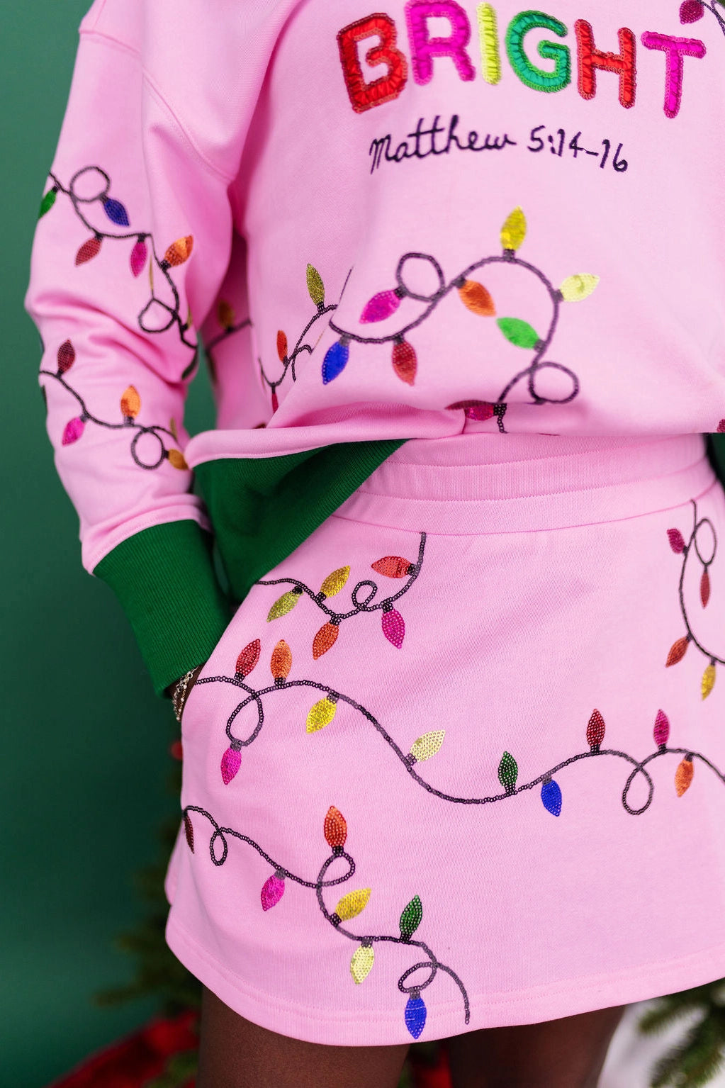 Merry & Bright Christmas Lights Skort