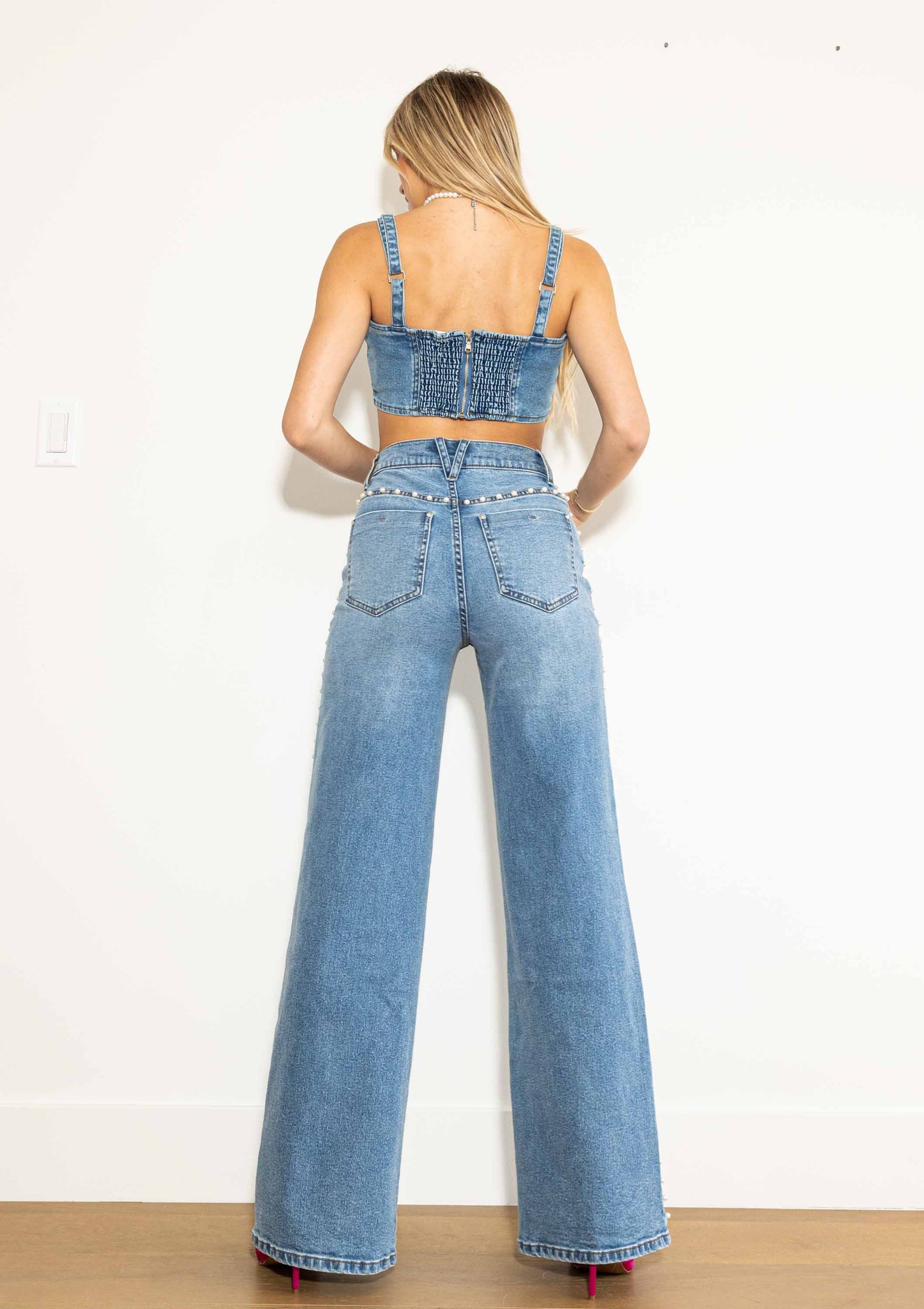 Pearl High-Rise Wideleg Jeans