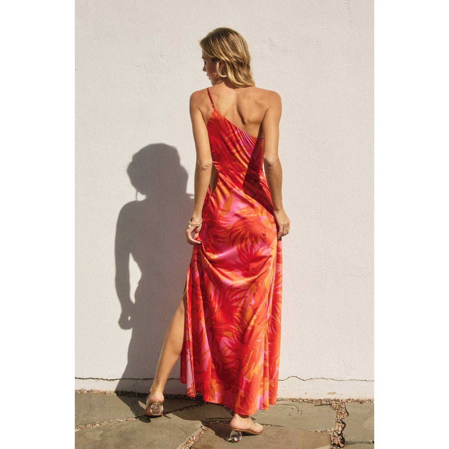 Sunset Lover One Shoulder Ruched Maxi Dress