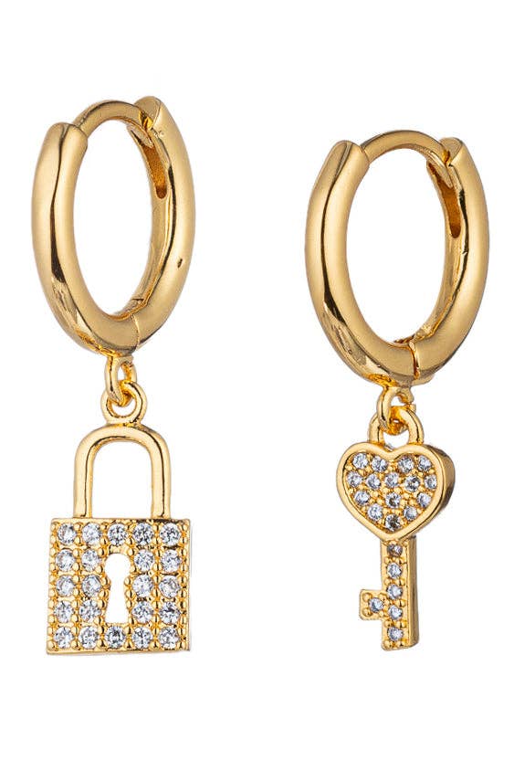 Ella Key Lock Earrings