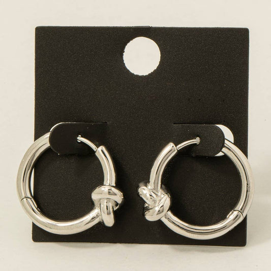Gold Dipped Knot Hinge Hoop Earrings