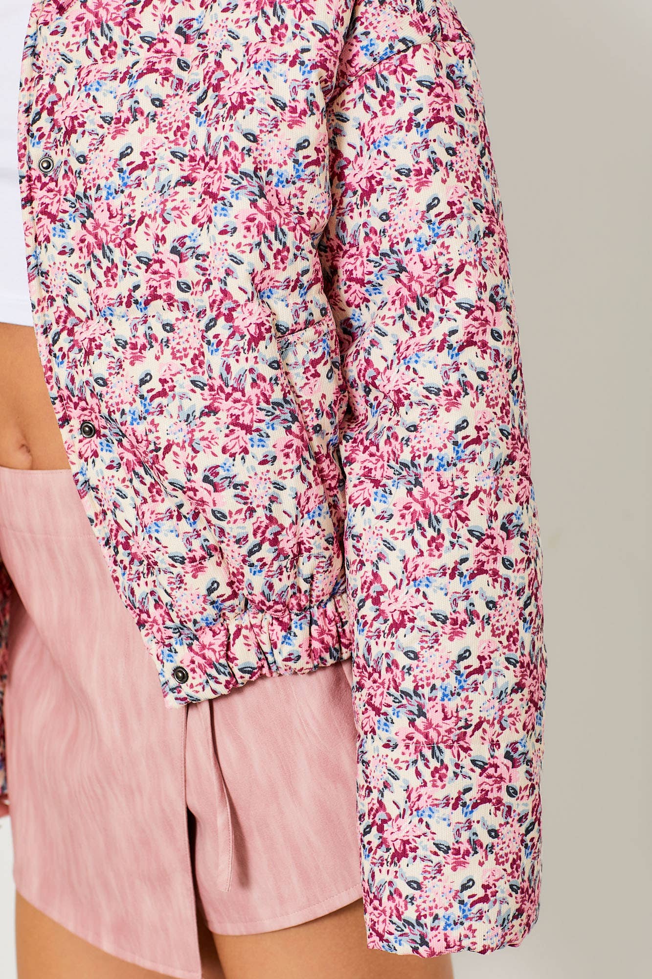 Floral Print Puffer Jacket