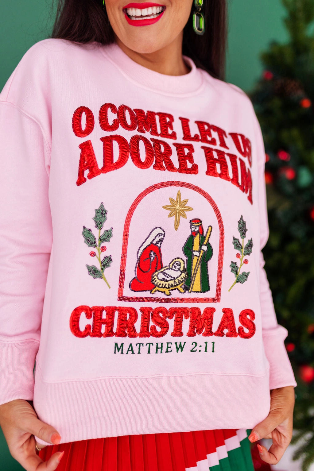 O Come Let Us Adore Him Sweatshirt