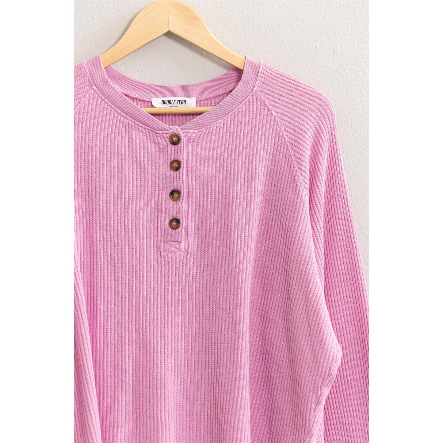 Henley Waffle Knit Top