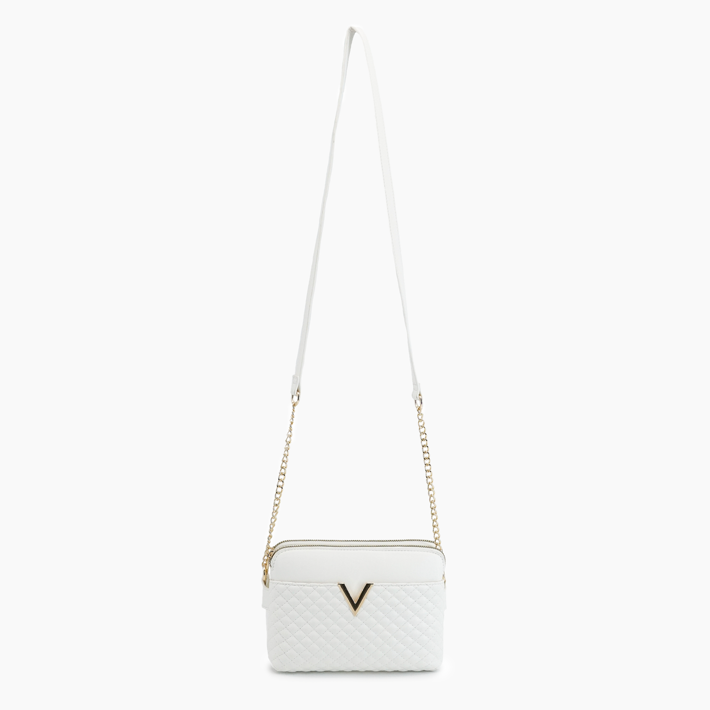 Lila Quilted Double Zip Crossbody Bag