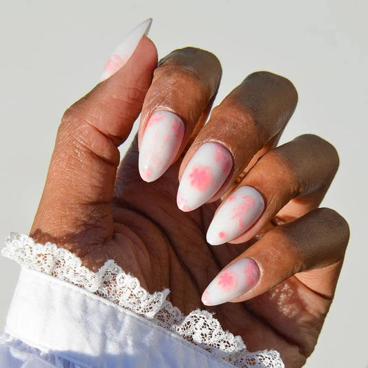 Glamnetic Fleur Amour Press-On Nails | Short Almond Pink Blossoms Love