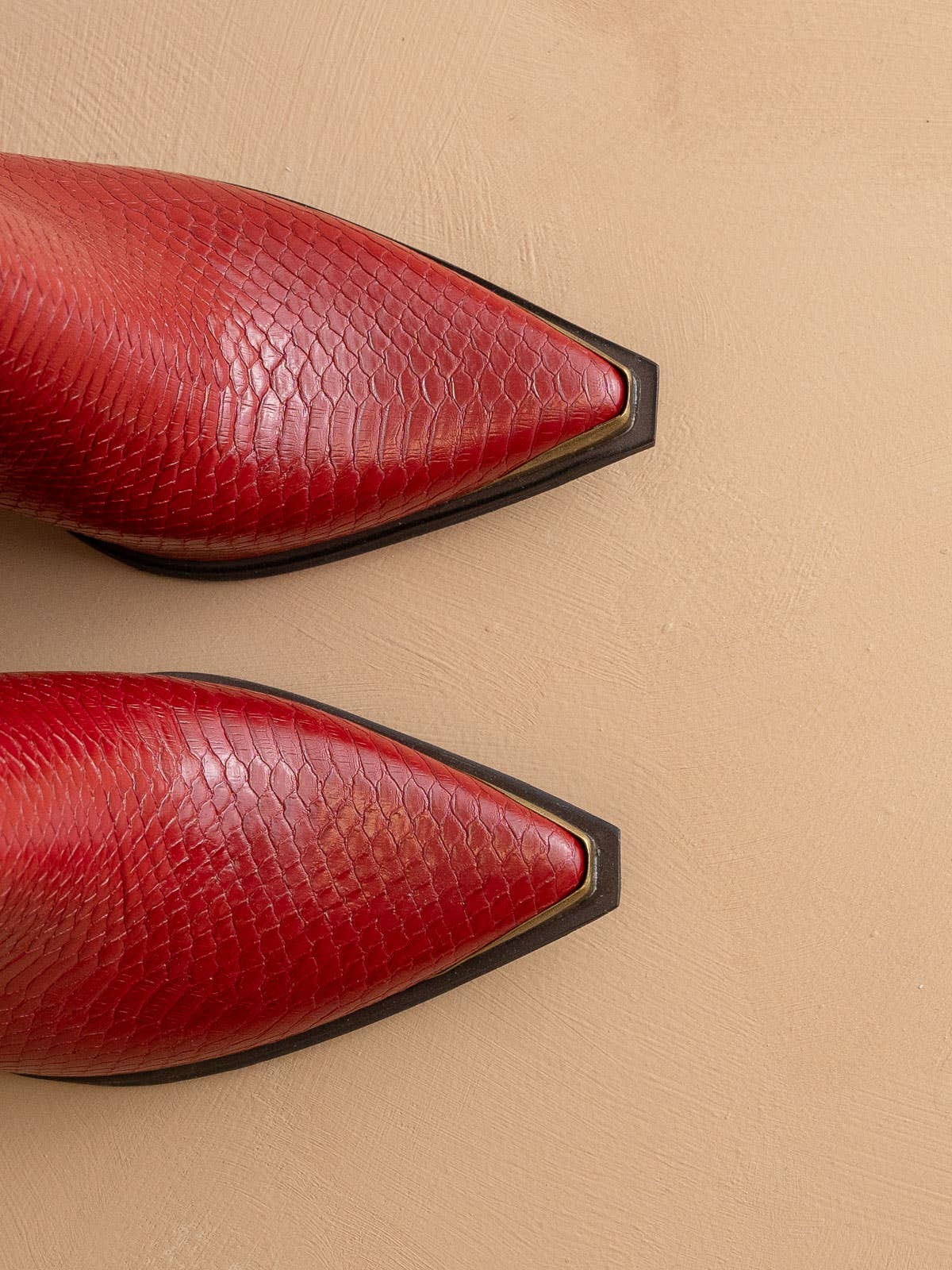 The Frankie Red Pointed Toe Cap Bootie