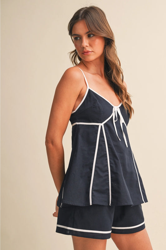 Erin Navy Linen Set