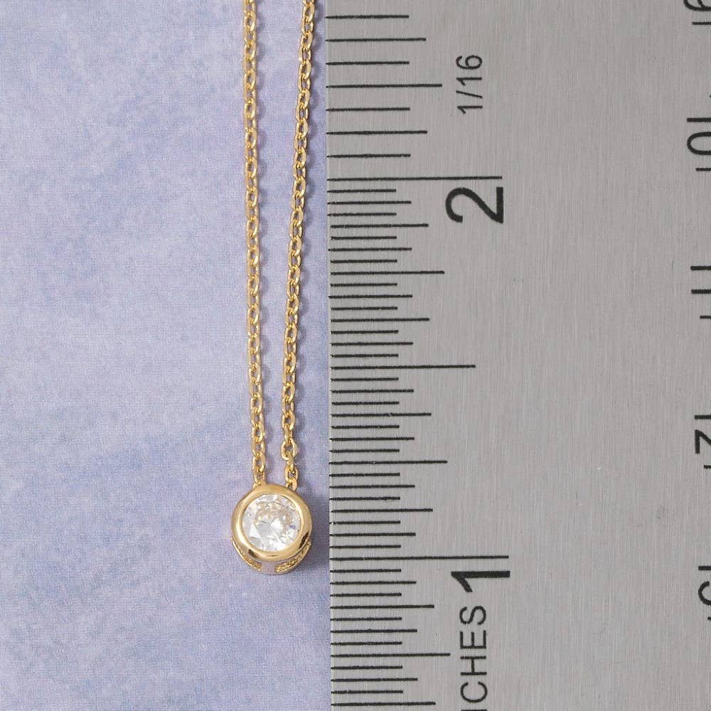 Round Bezel Pendant Necklace