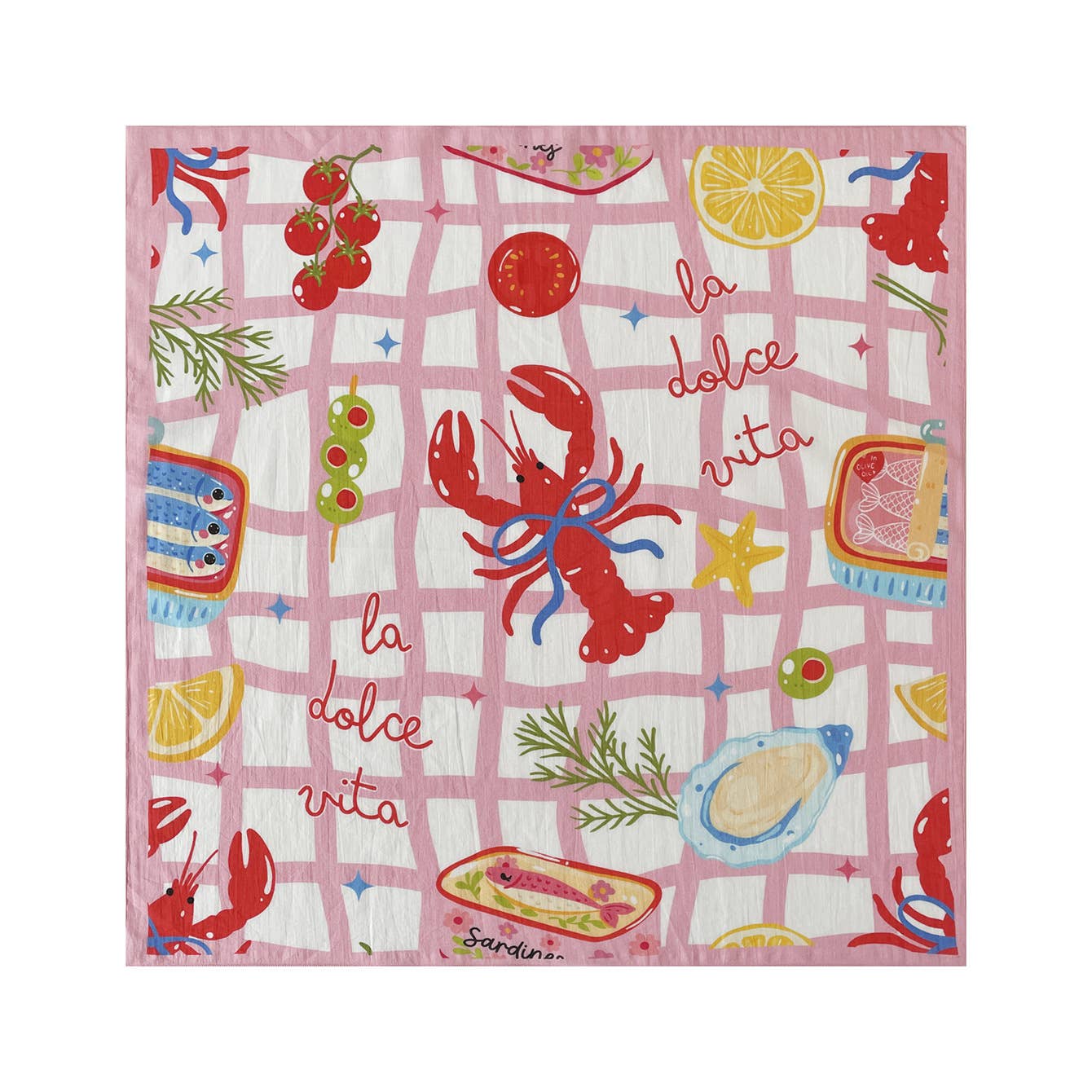 Summer Lobster Floral Bandana