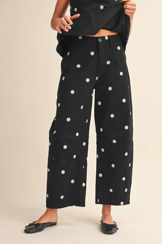 Polka Dot Barrel Pants
