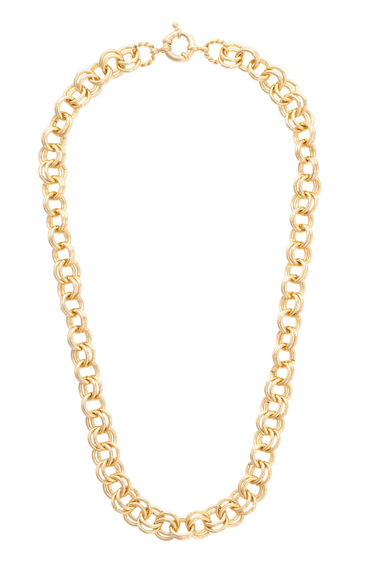 Wimberly Double Link Necklace in Shiny Gold