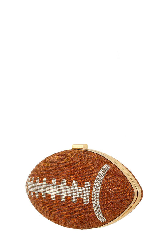 FULL RHINESTONE FOOTBALL CLUTCH