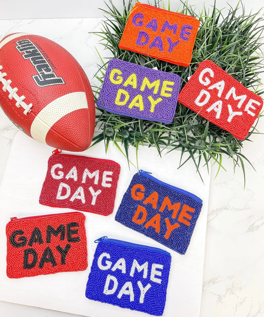Game Day Beaded Zip Pouches