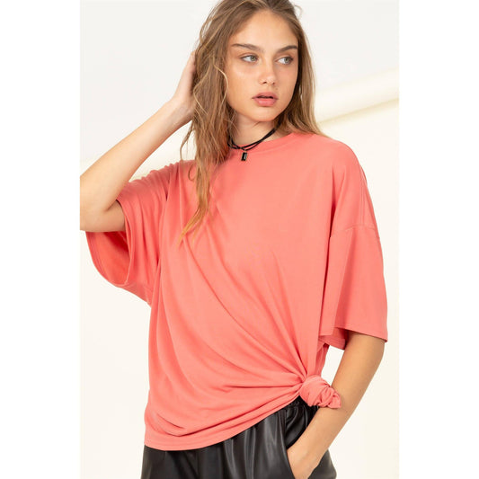 Tea Rose Oversized Basic Tee