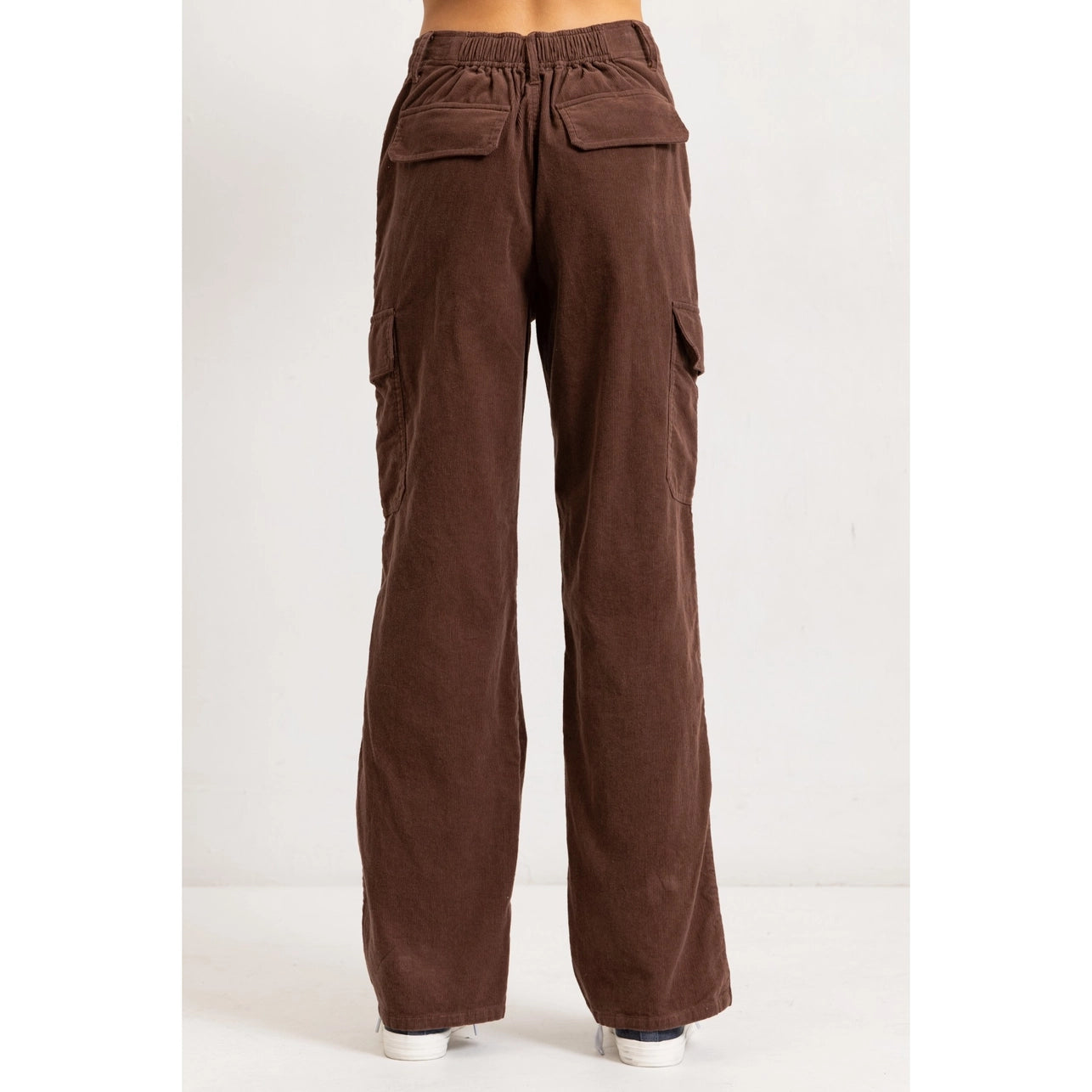 High Rise Stretch Fit Corduroy Cargo Pants