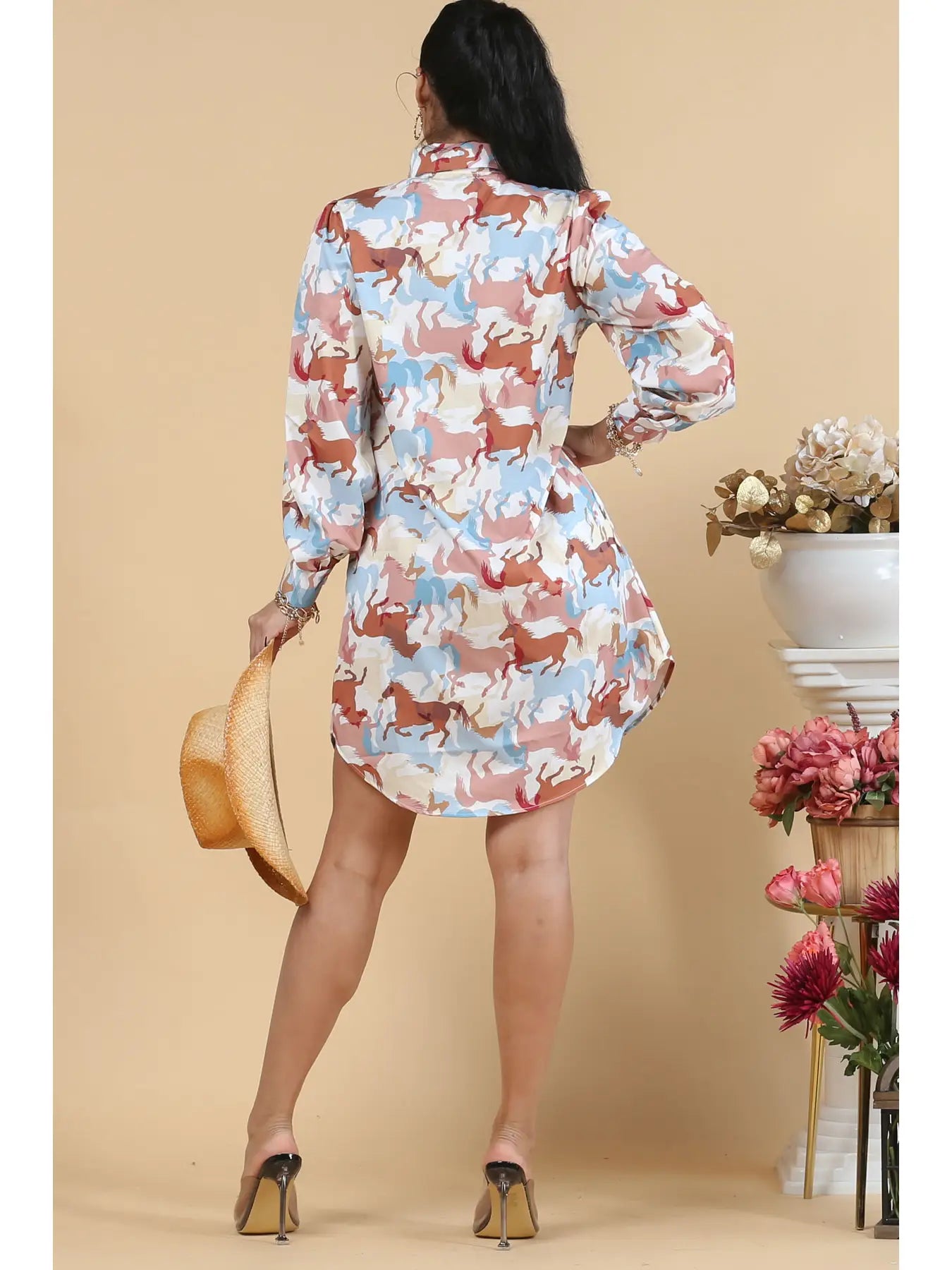 To the Races Shirt Dress