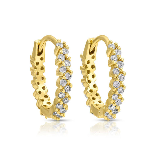 Detailed Pavé Huggies