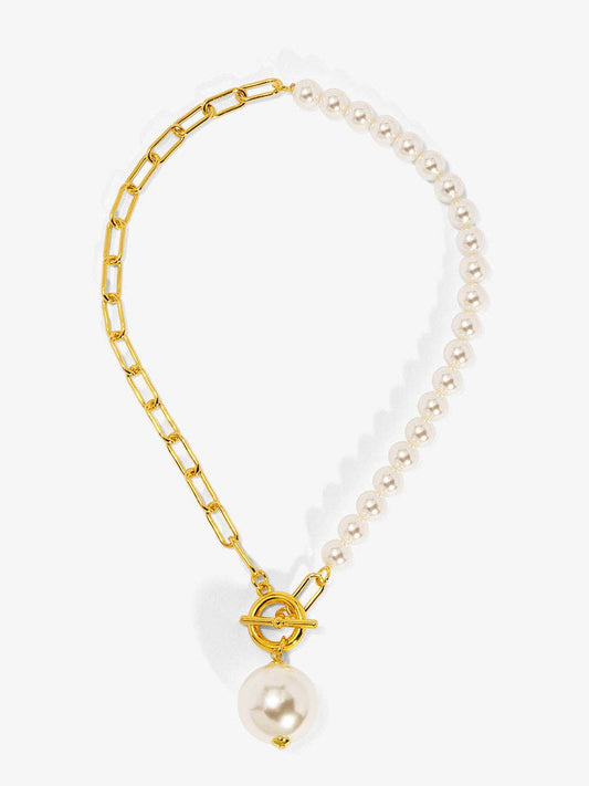 Chain and Pearl Pendant Necklace