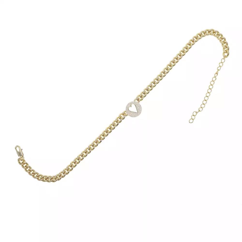 Pave Heart Chain