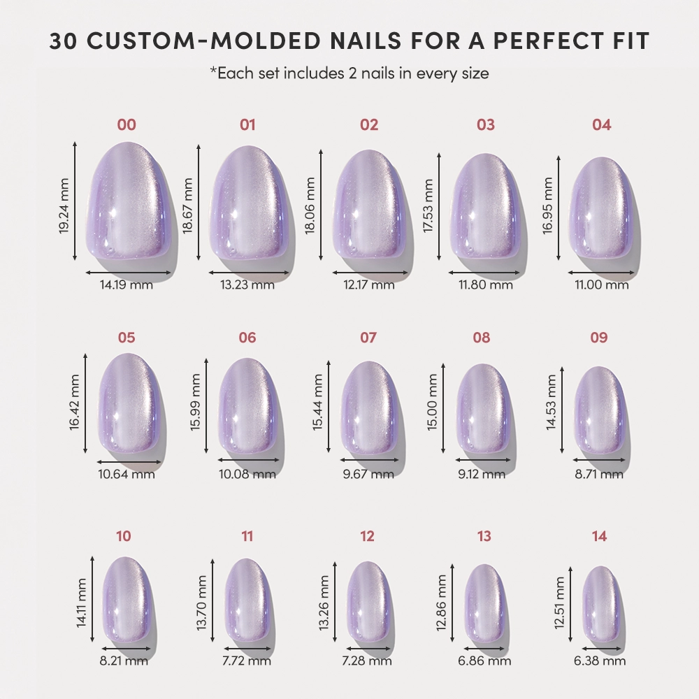 Glamnetic Mermaid's Tail Press-On Nails | Short Oval Purple Iridiscent