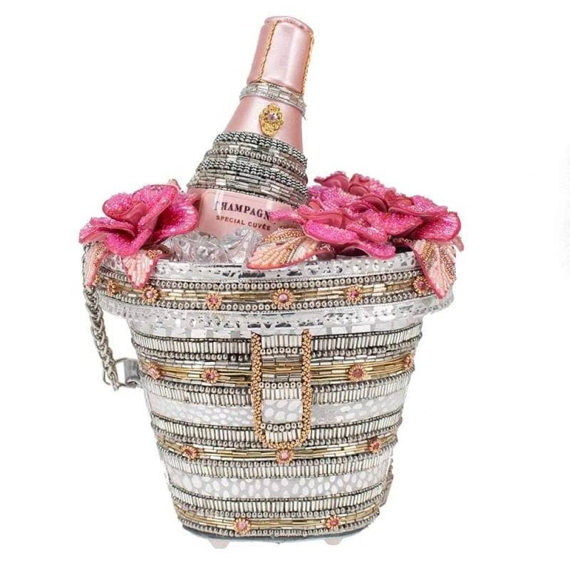 Champagne on Ice Beaded Top-Handle Bag