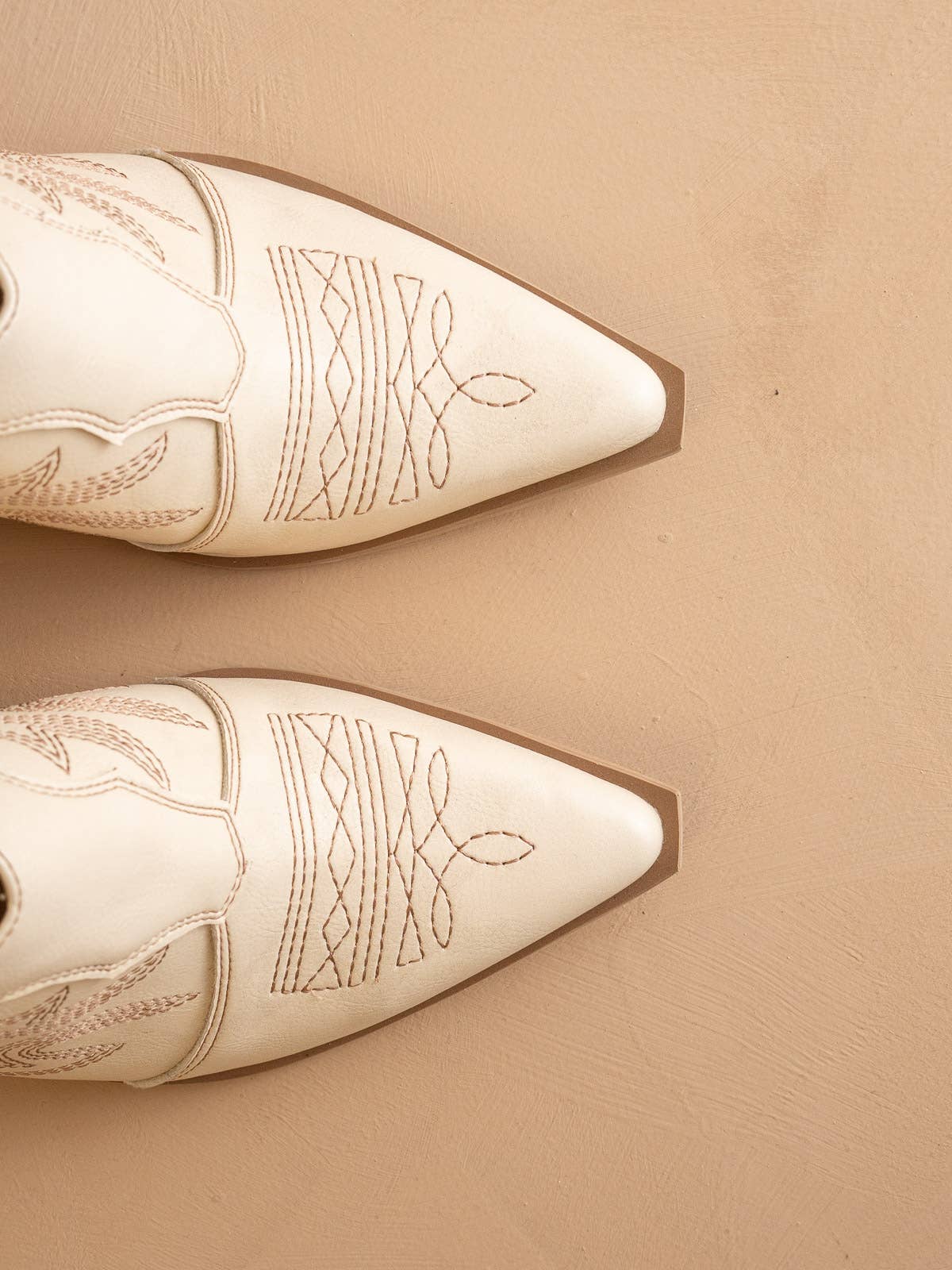 The Kiara Off White Western Heeled Mule