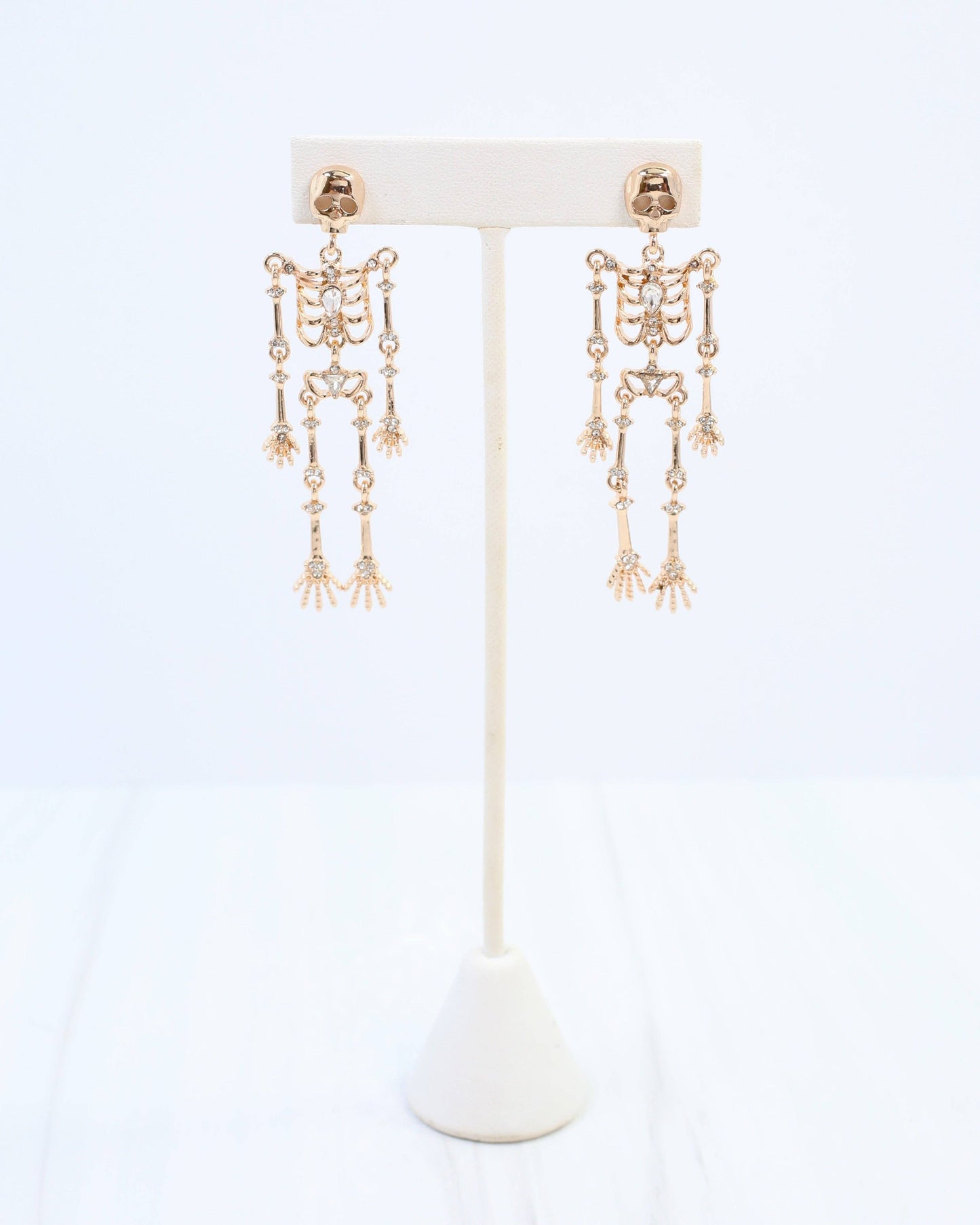 Spooky Skeleton Earring Gold