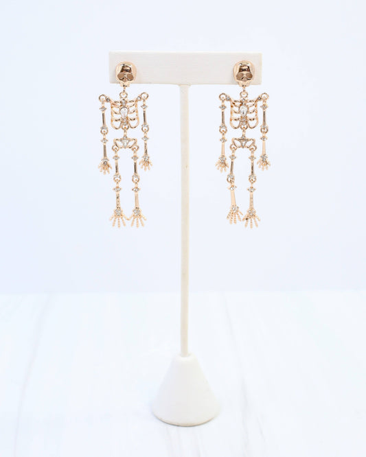 Spooky Skeleton Earring Gold