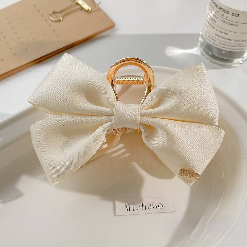 Satin Bow Hair Claw