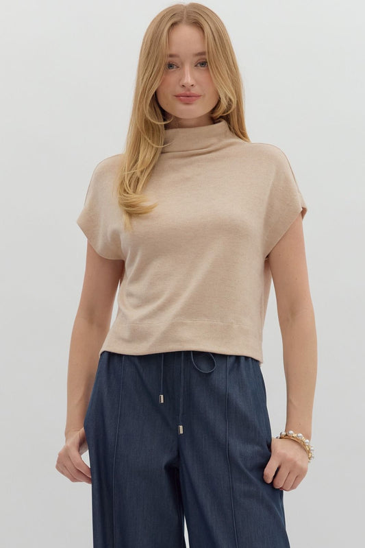Oatmeal Mock Neck