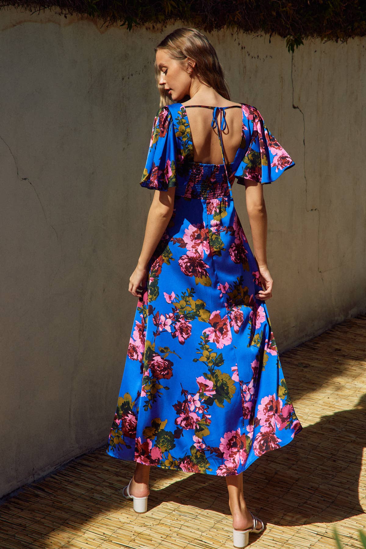 Mesmerizing Essence Flutter Sleeve Plunging Maxi Dress